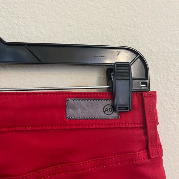 AG Farrah High Rise Ankle Skinny Stretch Sateen Jeans in Red Size 29 - Picture 8 of 11